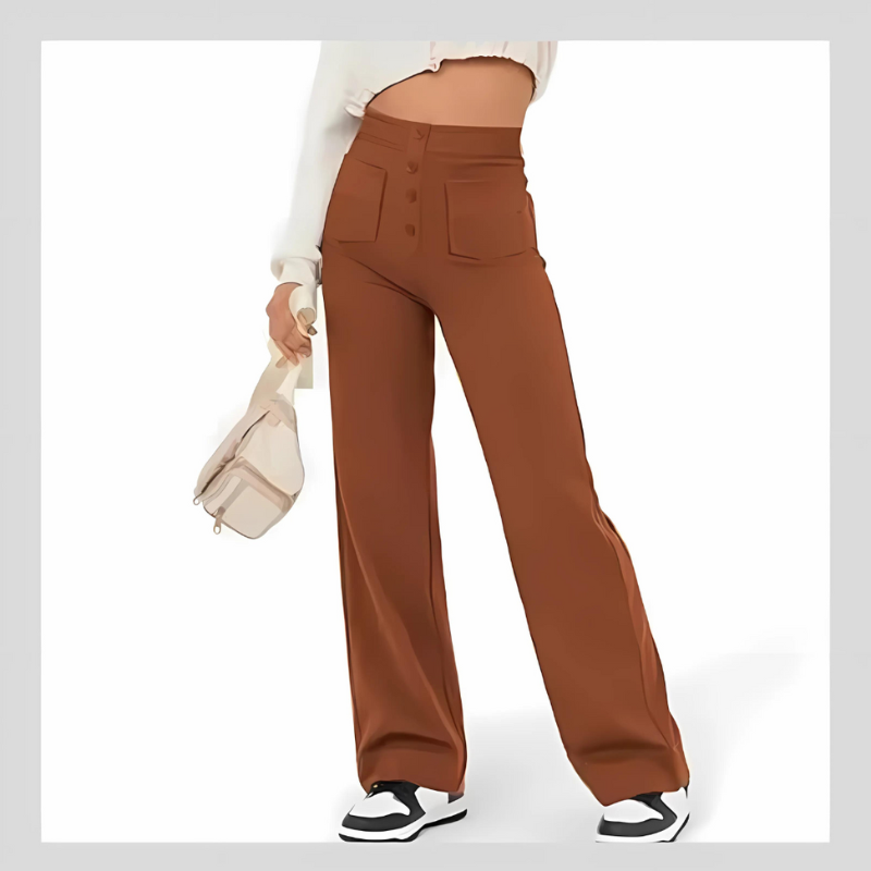 Pantalon Décontracté Taille Haute