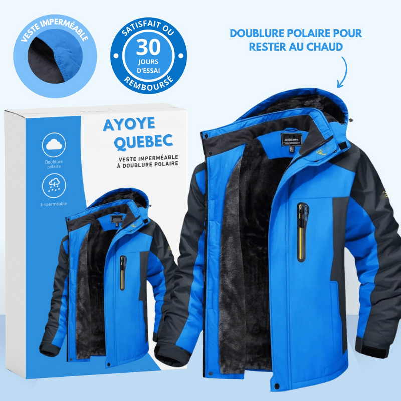 Veste imperméable à doublure polaire – coupe-vent - capuche ajustable