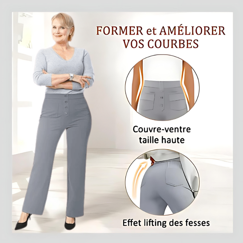 Pantalon Décontracté Taille Haute
