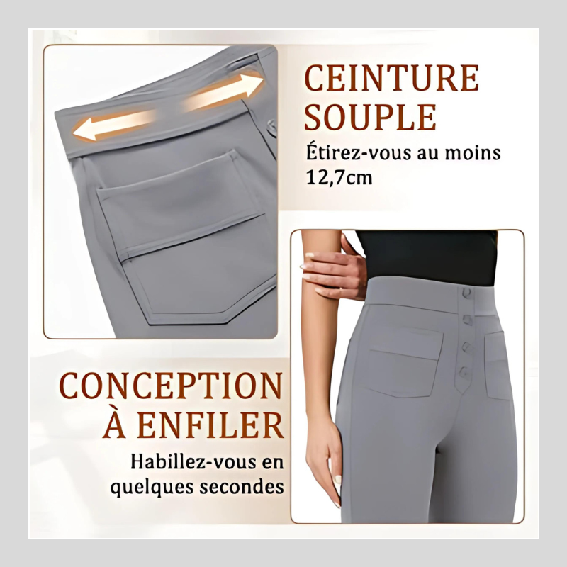 Pantalon Décontracté Taille Haute