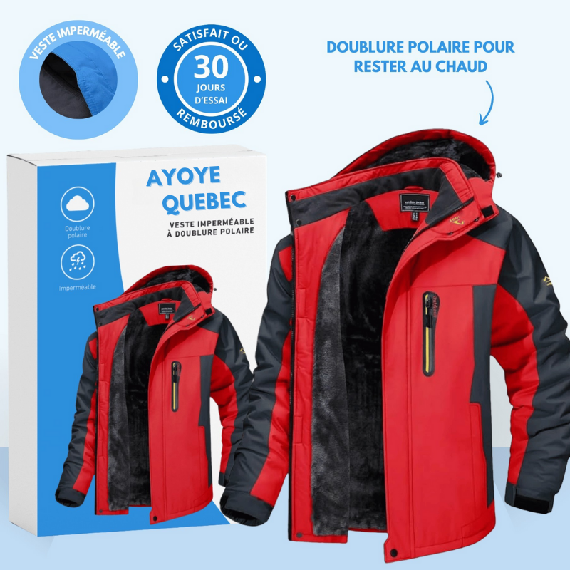 Veste imperméable à doublure polaire – coupe-vent - capuche ajustable