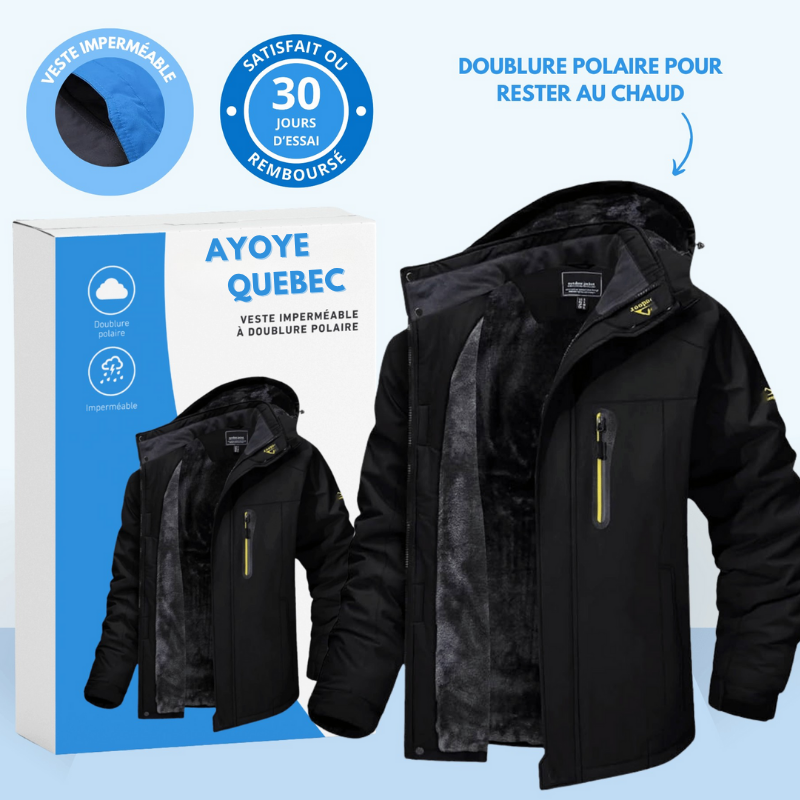 Veste imperméable à doublure polaire – coupe-vent - capuche ajustable