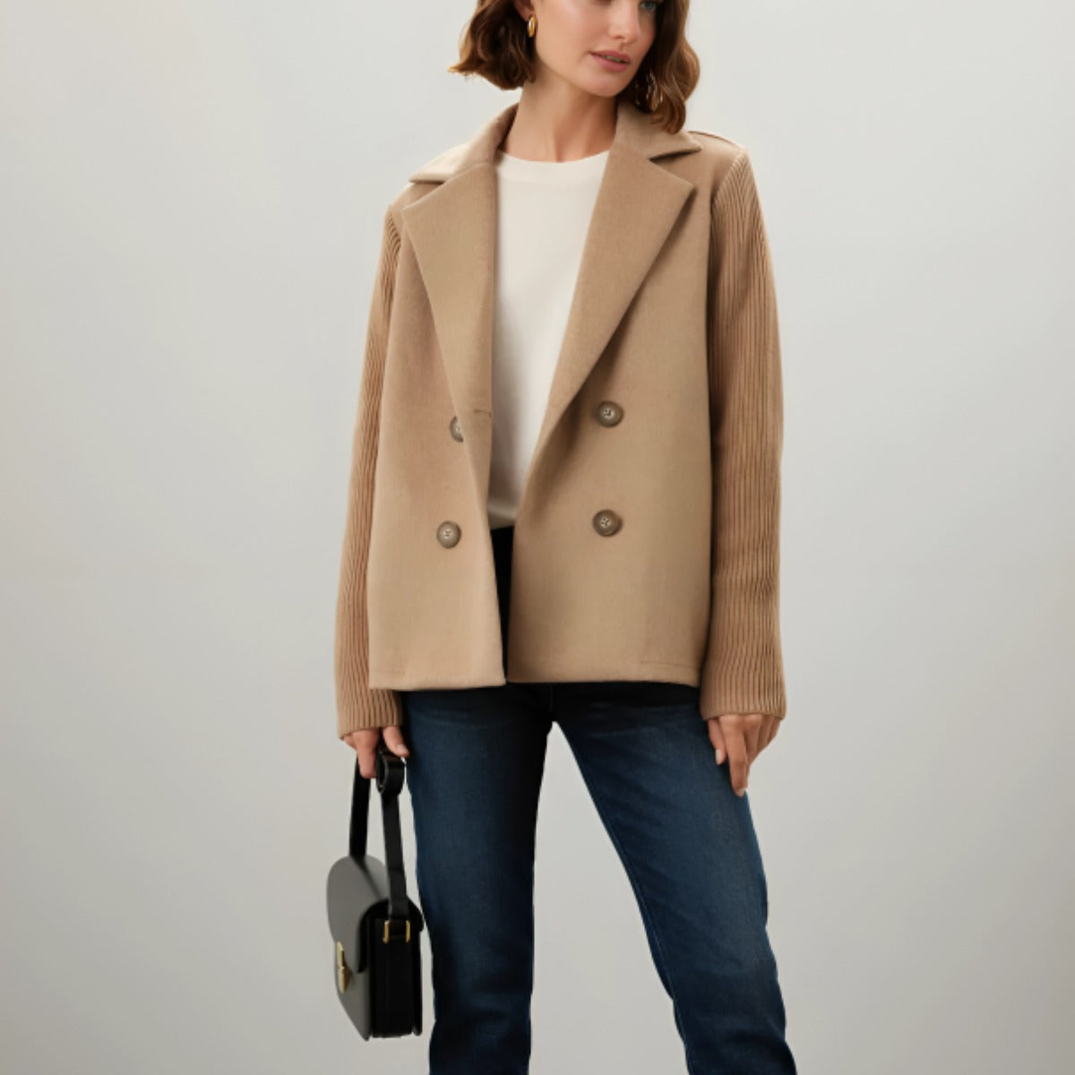 Mitou™ – Blazer élégant à manches tricotées