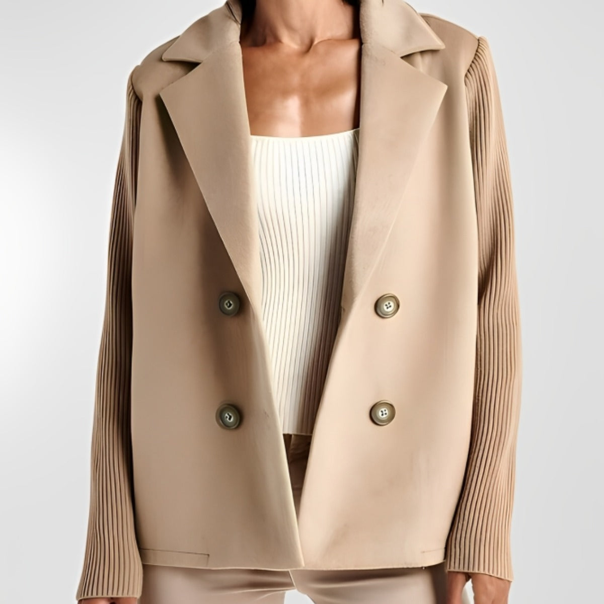 Mitou™ – Blazer élégant à manches tricotées