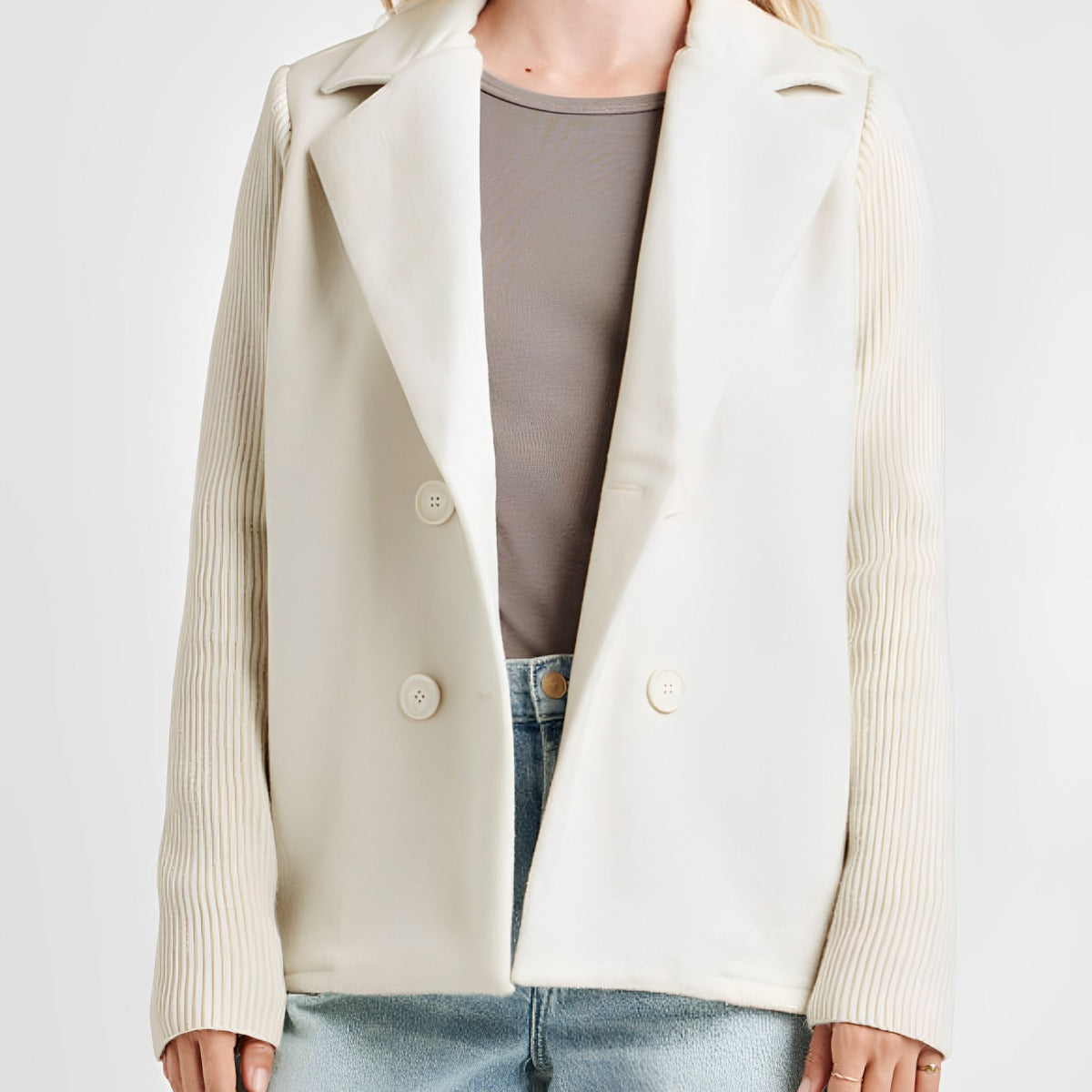 Mitou™ – Blazer élégant à manches tricotées
