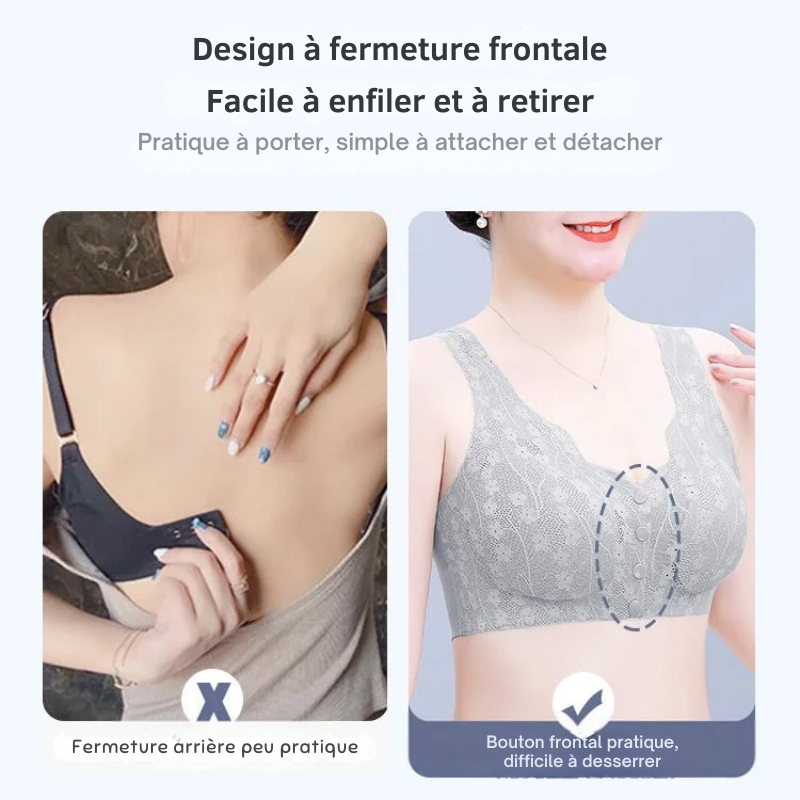 Soutien-gorge sans couture avec fermeture sur le devant pour femme