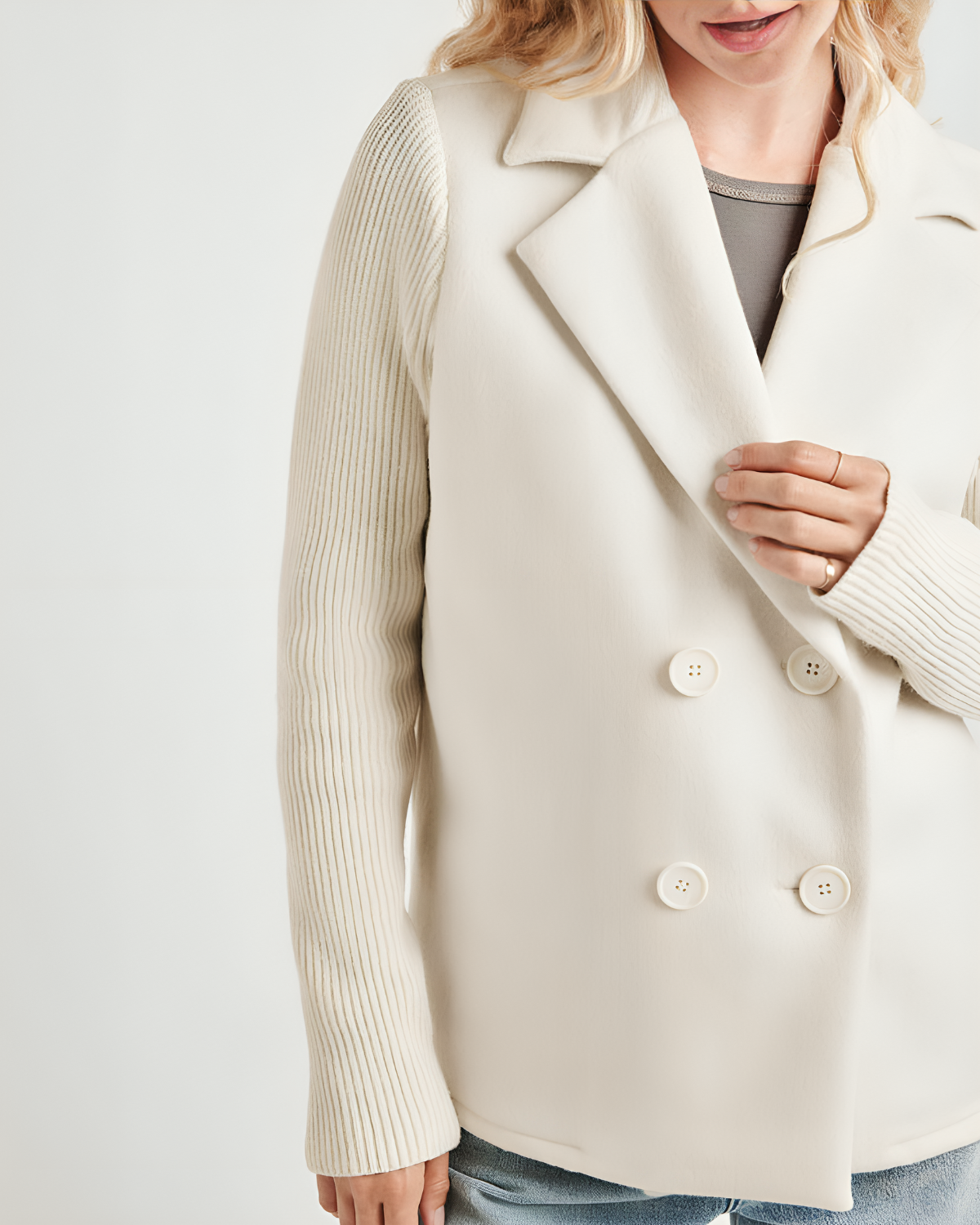 Mitou™ – Blazer élégant à manches tricotées