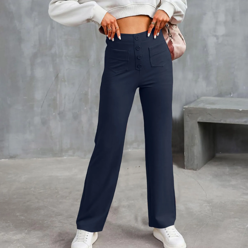 Pantalon Décontracté Taille Haute
