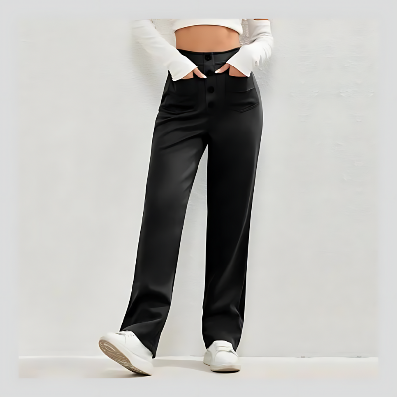 Pantalon Décontracté Taille Haute