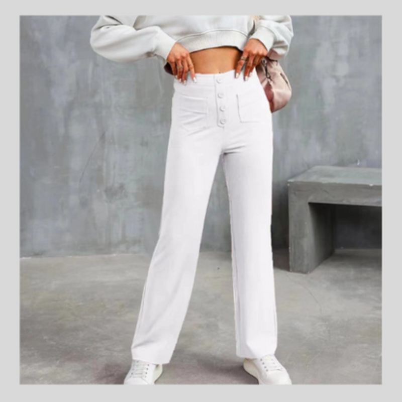 Pantalon Décontracté Taille Haute
