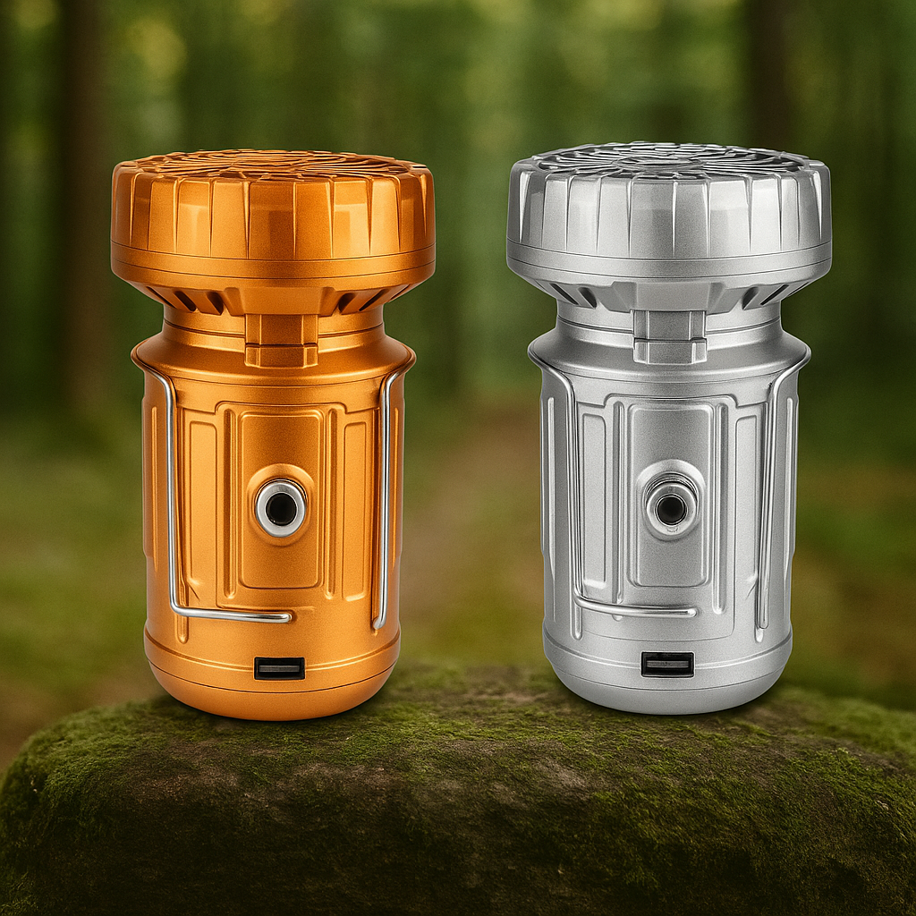 🔦 Lanterne de camping LED 3-en-1 avec ventilateur