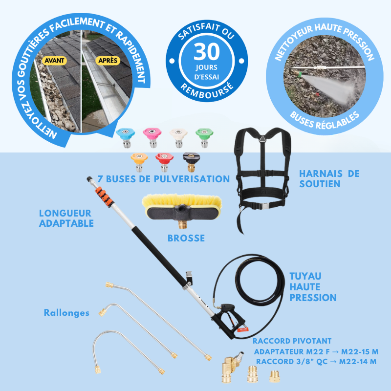 Perche Télescopique DIYSELF Pour Rouleau De Peinture – 5,8 à 24 Pieds (1,8 à 7,3 M) – Réglable