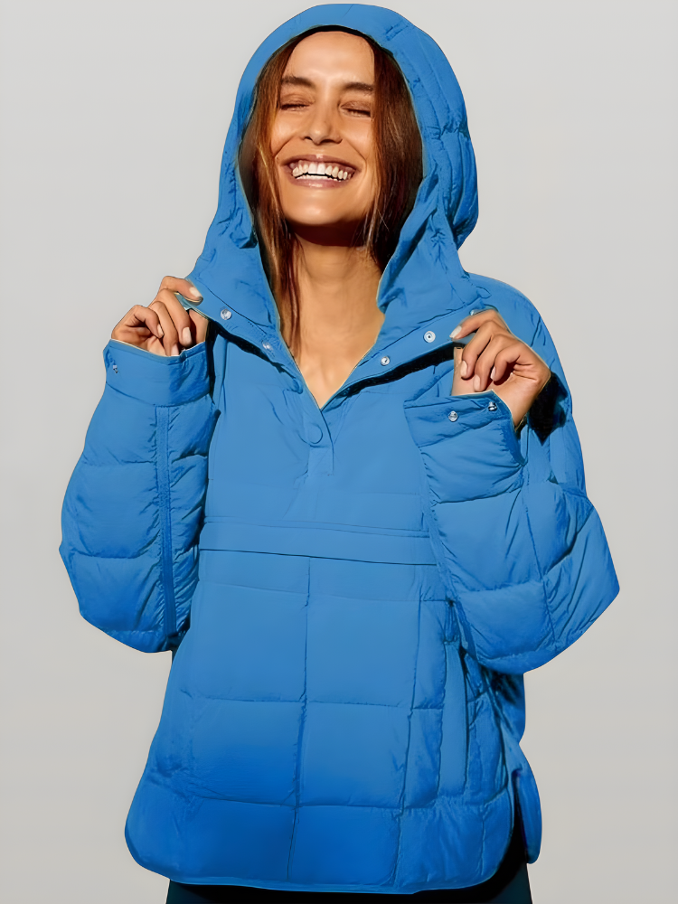 CloudQuilt™ – Pull puffer matelassé | chaleur légère | coupe moderne | déperlant | demi-zip