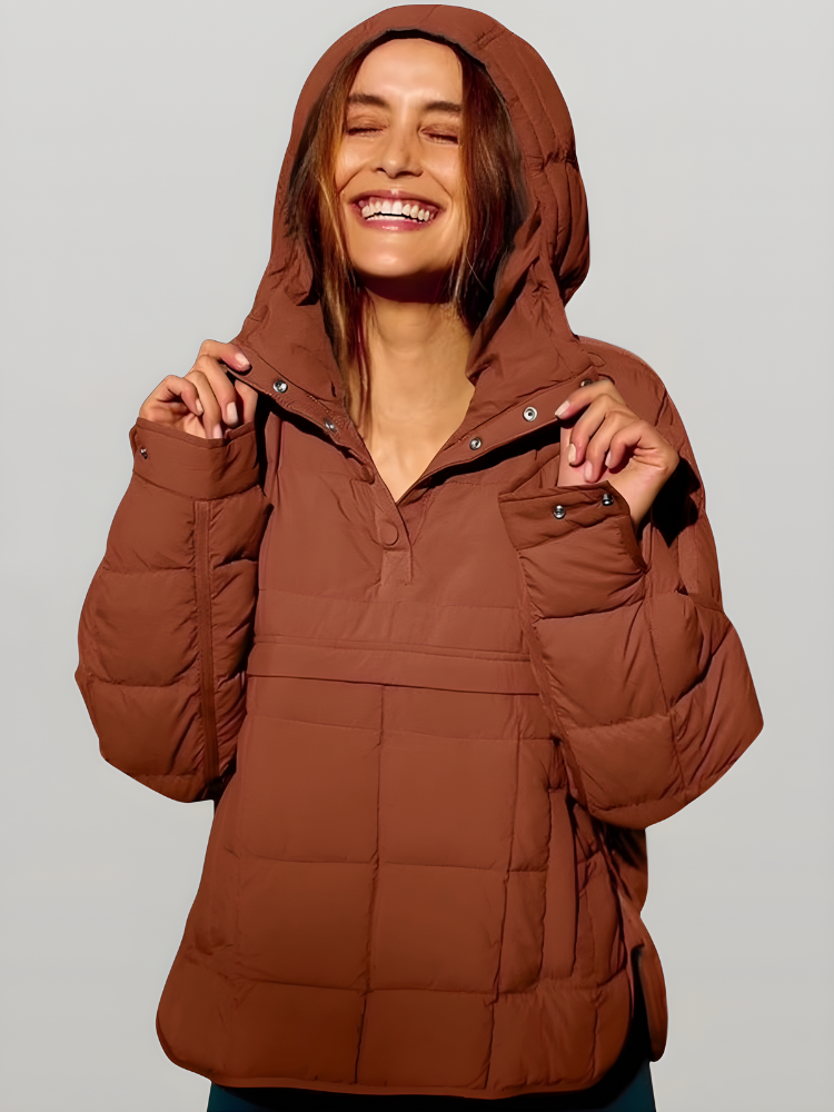 CloudQuilt™ – Pull puffer matelassé | chaleur légère | coupe moderne | déperlant | demi-zip