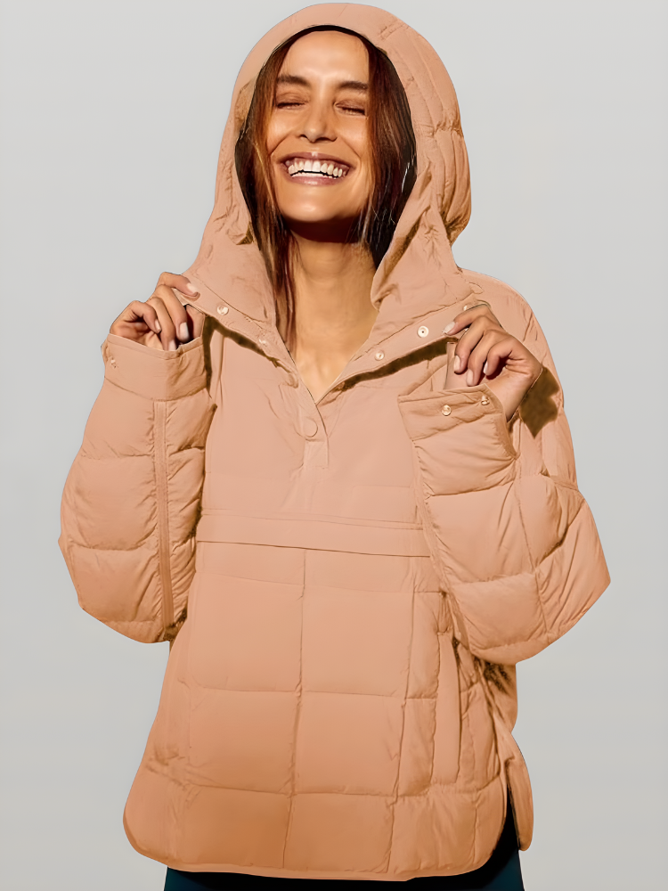 CloudQuilt™ – Pull puffer matelassé | chaleur légère | coupe moderne | déperlant | demi-zip