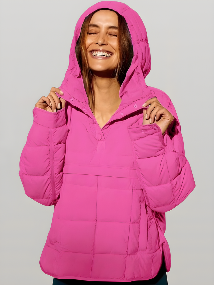 CloudQuilt™ – Pull puffer matelassé | chaleur légère | coupe moderne | déperlant | demi-zip