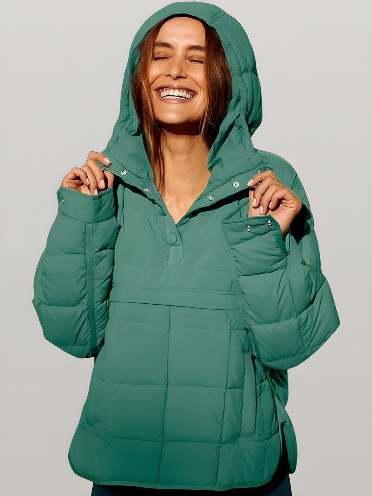 CloudQuilt™ – Pull puffer matelassé | chaleur légère | coupe moderne | déperlant | demi-zip