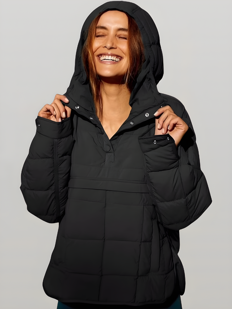CloudQuilt™ – Pull puffer matelassé | chaleur légère | coupe moderne | déperlant | demi-zip