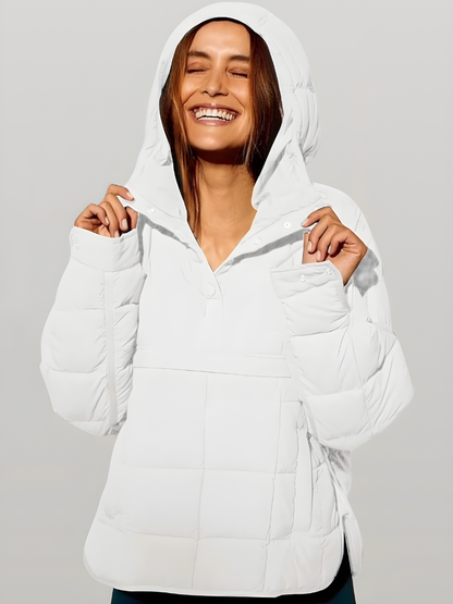 CloudQuilt™ – Pull puffer matelassé | chaleur légère | coupe moderne | déperlant | demi-zip