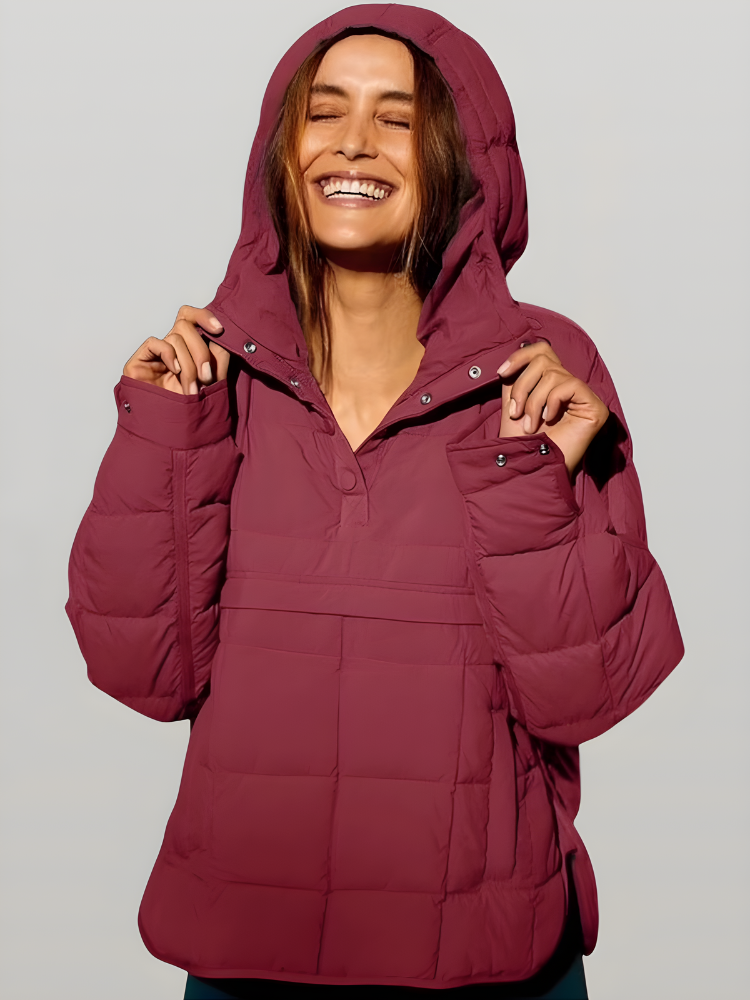 CloudQuilt™ – Pull puffer matelassé | chaleur légère | coupe moderne | déperlant | demi-zip