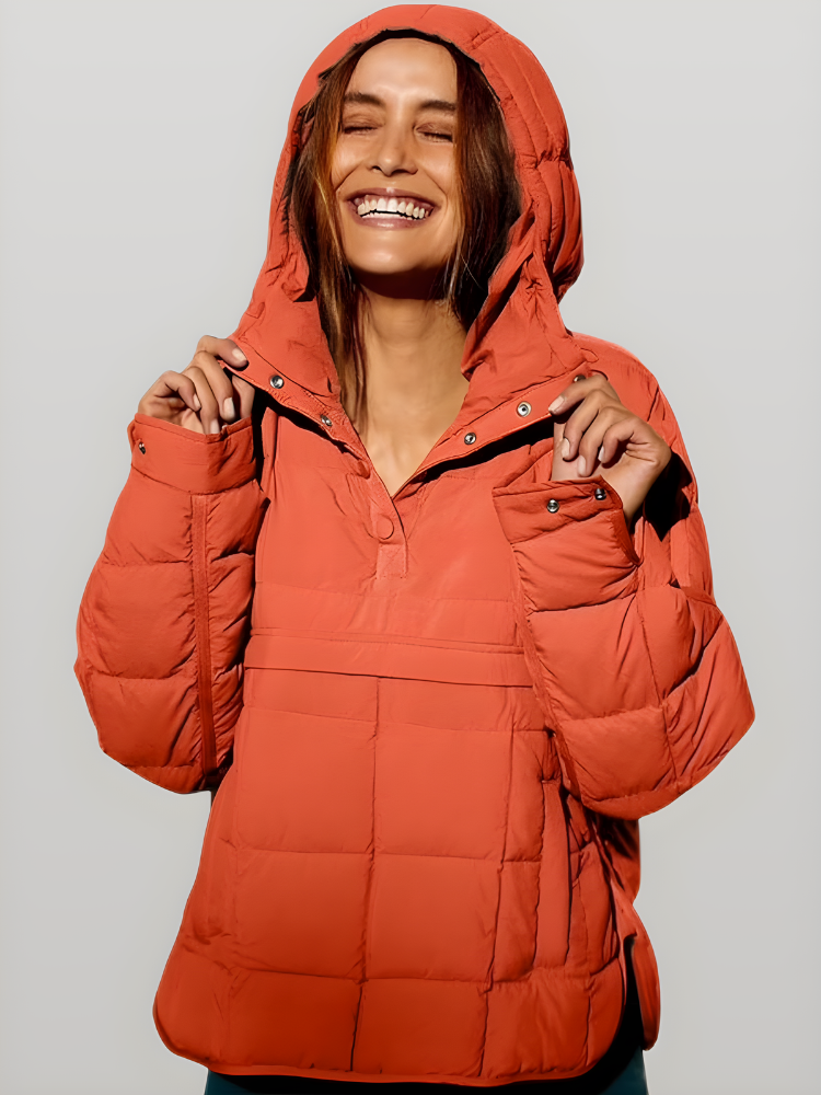 CloudQuilt™ – Pull puffer matelassé | chaleur légère | coupe moderne | déperlant | demi-zip