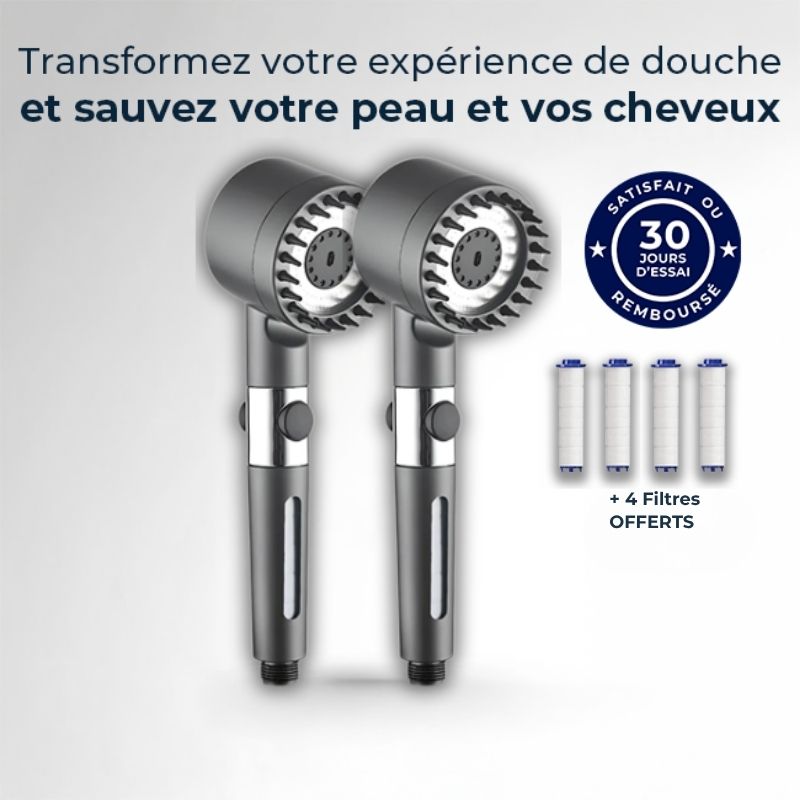 MIR0Shower™ – Pommeau de douche haute pression | filtration intégrée | 3 modes spa | jusqu’à −30 % d’eau