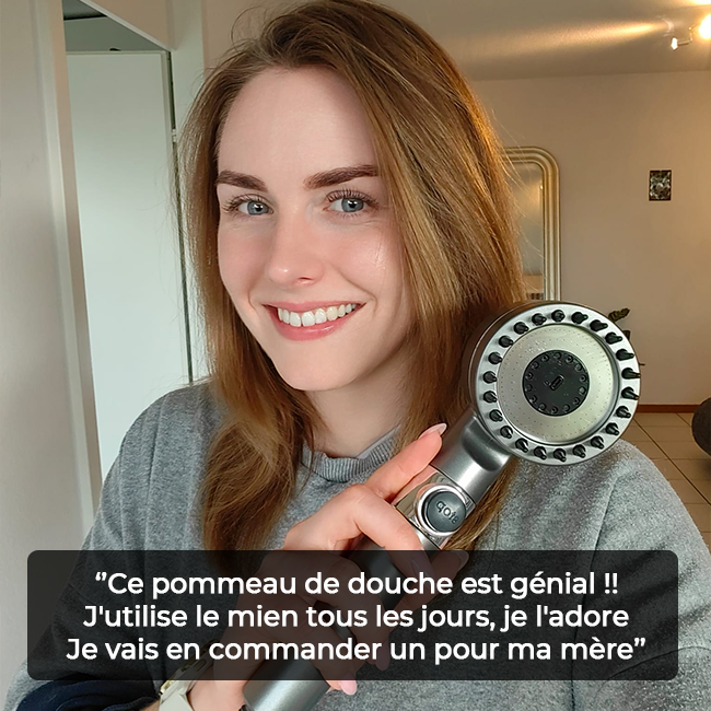 MIR0Shower™ – Pommeau de douche haute pression | filtration intégrée | 3 modes spa | jusqu’à −30 % d’eau