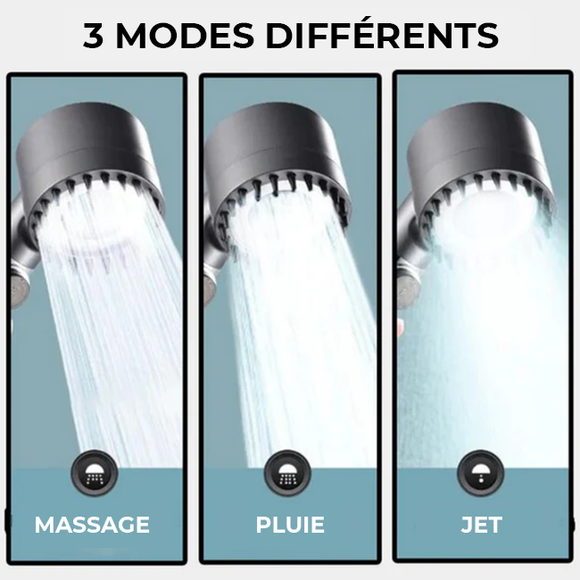 MIR0Shower™ – Pommeau de douche haute pression | filtration intégrée | 3 modes spa | jusqu’à −30 % d’eau