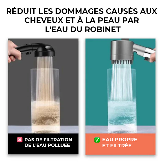 MIR0Shower™ – Pommeau de douche haute pression | filtration intégrée | 3 modes spa | jusqu’à −30 % d’eau