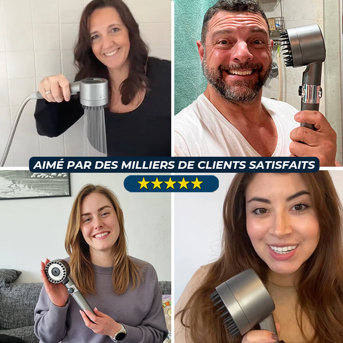MIR0Shower™ – Pommeau de douche haute pression | filtration intégrée | 3 modes spa | jusqu’à −30 % d’eau