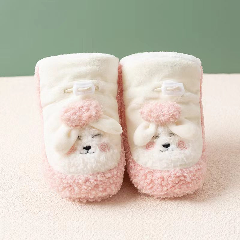 DouxP’tits™ – Bottillons bébé fourrés | faciles à enfiler | semelle antidérapante souple | respirants