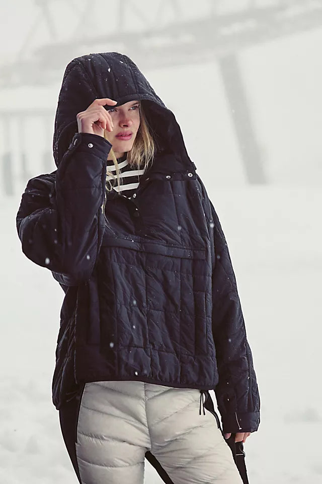 CloudQuilt™ – Pull puffer matelassé | chaleur légère | coupe moderne | déperlant | demi-zip
