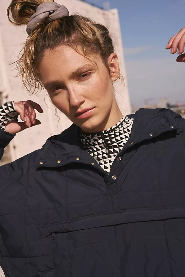 CloudQuilt™ – Pull puffer matelassé | chaleur légère | coupe moderne | déperlant | demi-zip