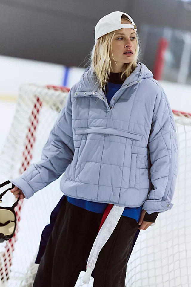 CloudQuilt™ – Pull puffer matelassé | chaleur légère | coupe moderne | déperlant | demi-zip