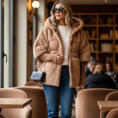 MailleNord™ – Manteau bouffant oversize patchwork