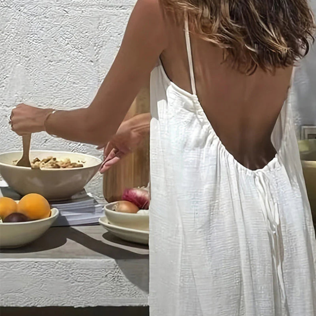 ALIZÉA™ – Robe Longue Décontractée à Bretelles & Dos Nu