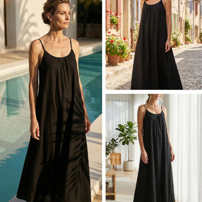 ALIZÉA™ – Robe Longue Décontractée à Bretelles & Dos Nu