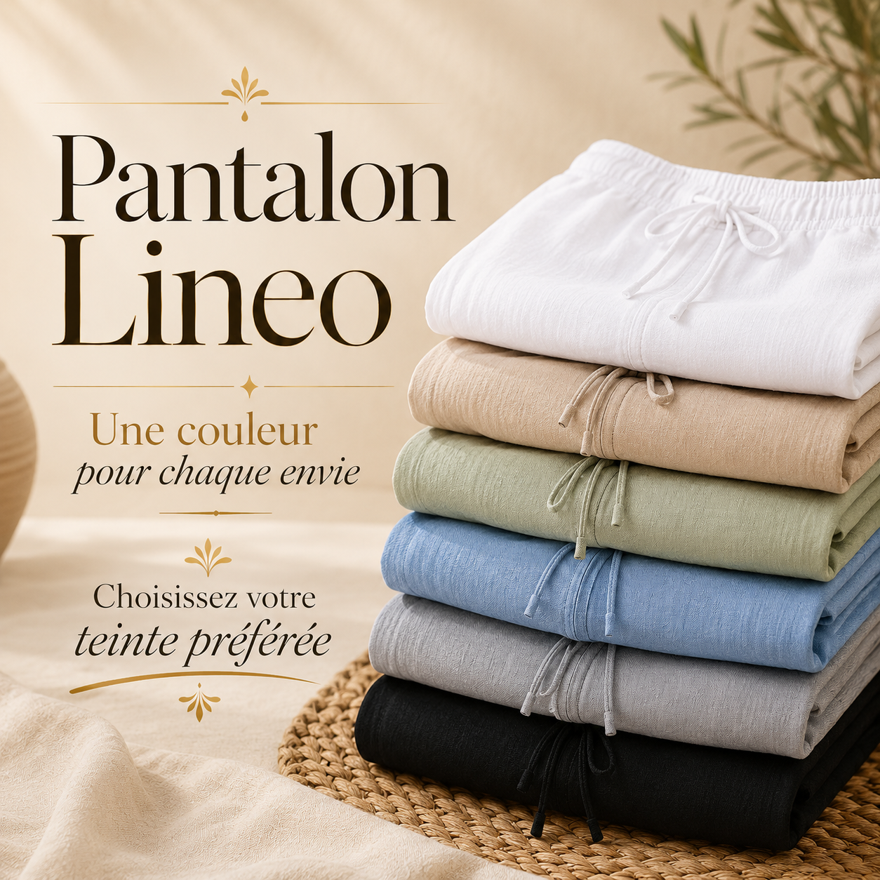 LINÉO™ – Pantalon en Lin Léger & Respirant