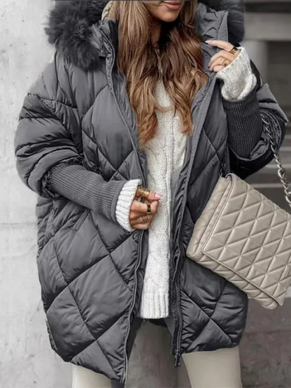 TricotParka™ – Parka mi-longue à manches tricotées