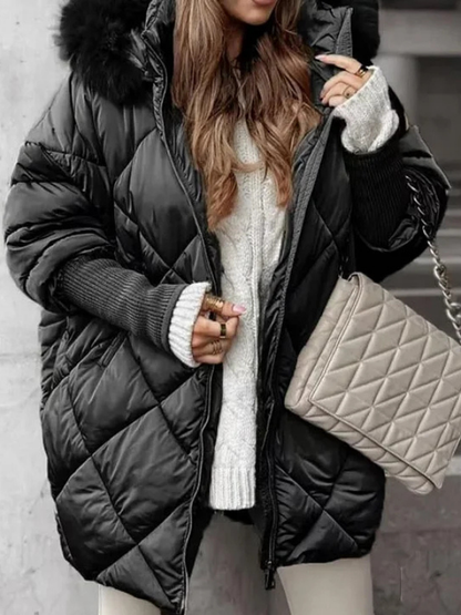 TricotParka™ – Parka mi-longue à manches tricotées