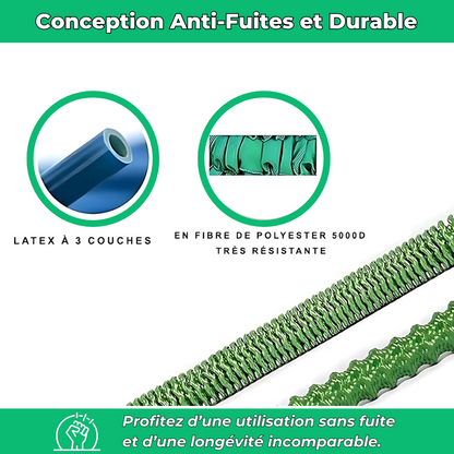 FlexiFlow™ – Tuyau d’arrosage extensible jusqu'à 30 m & pistolet 10 modes