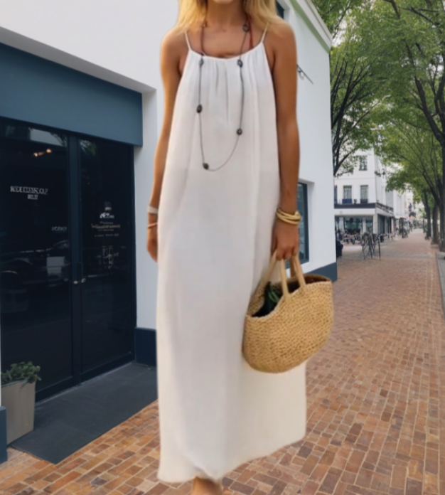 ALIZÉA™ – Robe Longue Décontractée à Bretelles & Dos Nu