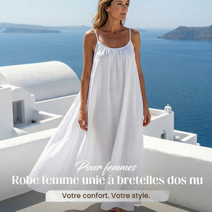 ALIZÉA™ – Robe Longue Décontractée à Bretelles & Dos Nu