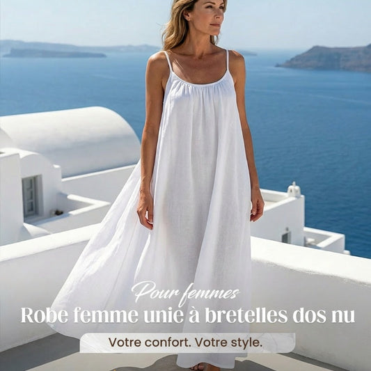 ALIZÉA™ – Robe Longue Décontractée à Bretelles & Dos Nu