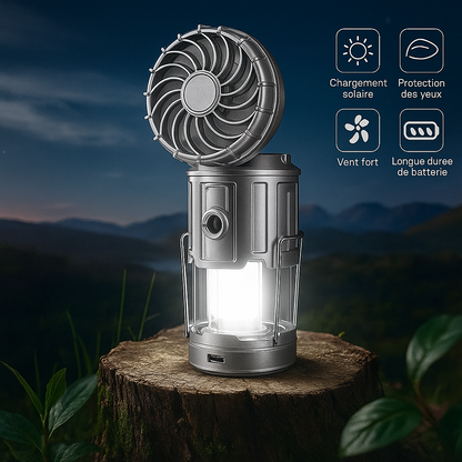 🔦 Lanterne de camping LED 3-en-1 avec ventilateur