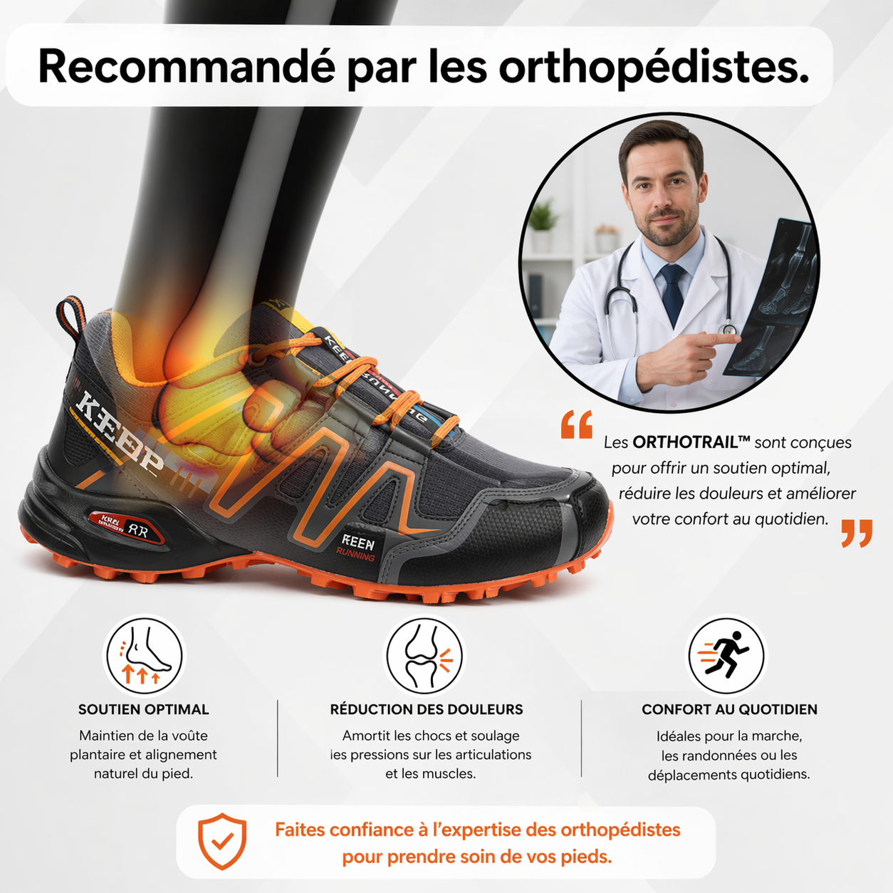 ORTHOTRAIL™ – Chaussures de Marche Confort Orthopédique
