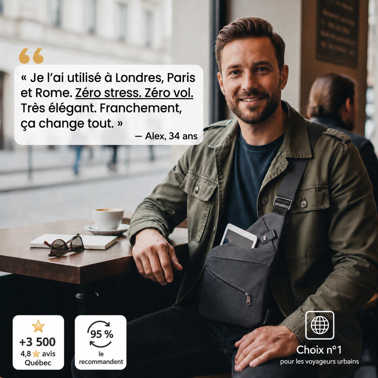 Sac bandoulière anti-vol