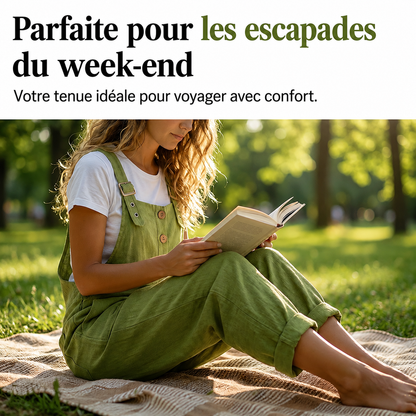 ÉVASIA™ - Salopette Décontractée – Coupe Ample, Bretelles Ajustables & Tissu Léger Respirant