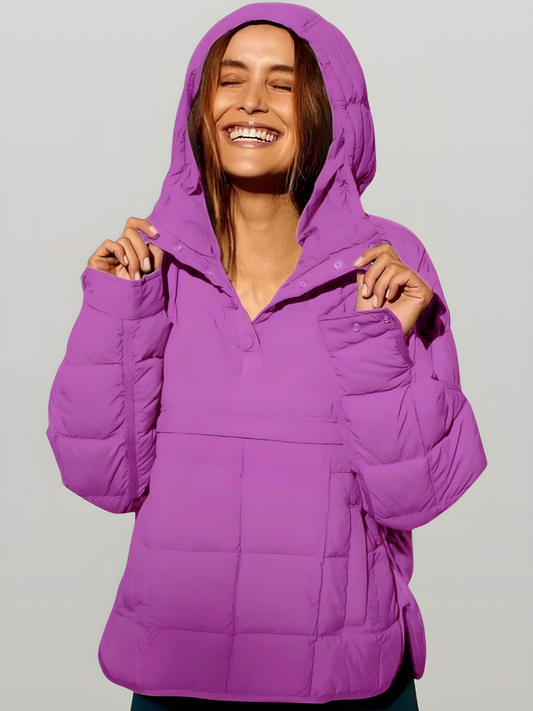 CloudQuilt™ – Pull puffer matelassé | chaleur légère | coupe moderne | déperlant | demi-zip