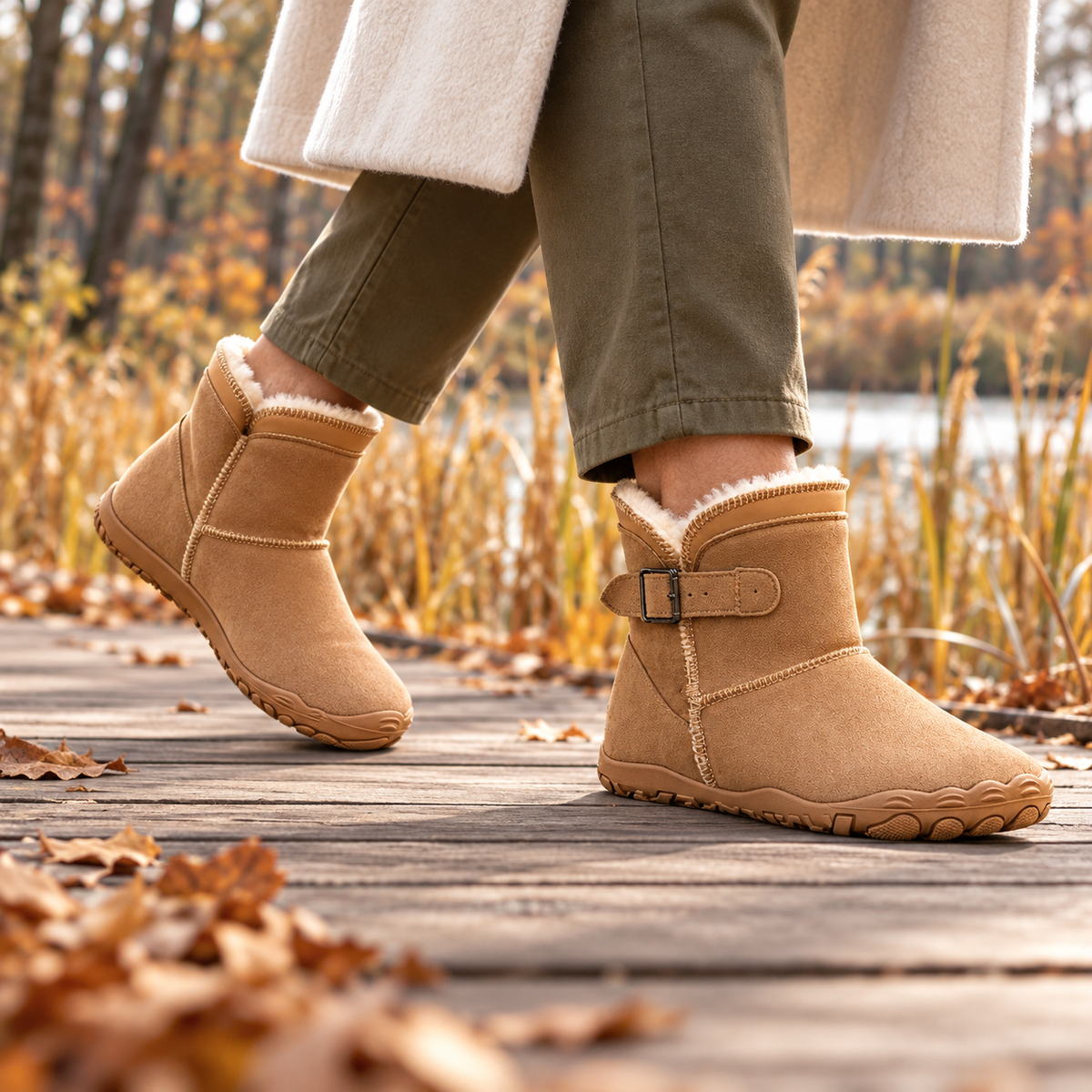 
Bottines camel portées par une femme